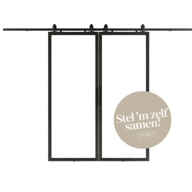 Dubbele stalen schuifdeur (MAATWERK)