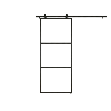 Schuifdeur met rails Britt, zwart, 2507×950 mm