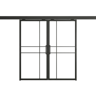 Dubbele stalen schuifdeur met koof Beau