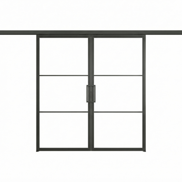 Dubbele stalen schuifdeur met koof Britt