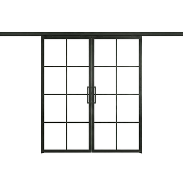 Dubbele stalen schuifdeur met koof Ivy