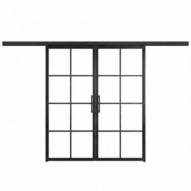 Dubbele stalen schuifdeur met koof Ivy