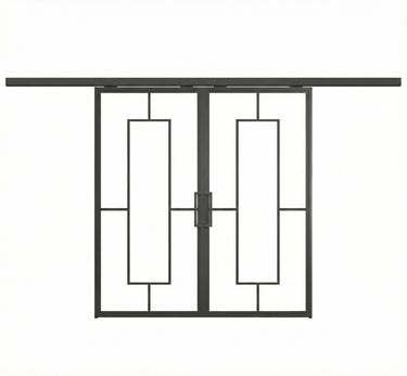 Dubbele stalen schuifdeur met koof Nova