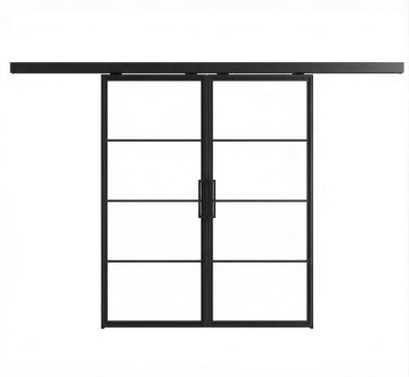 Dubbele stalen schuifdeur met koof Tess